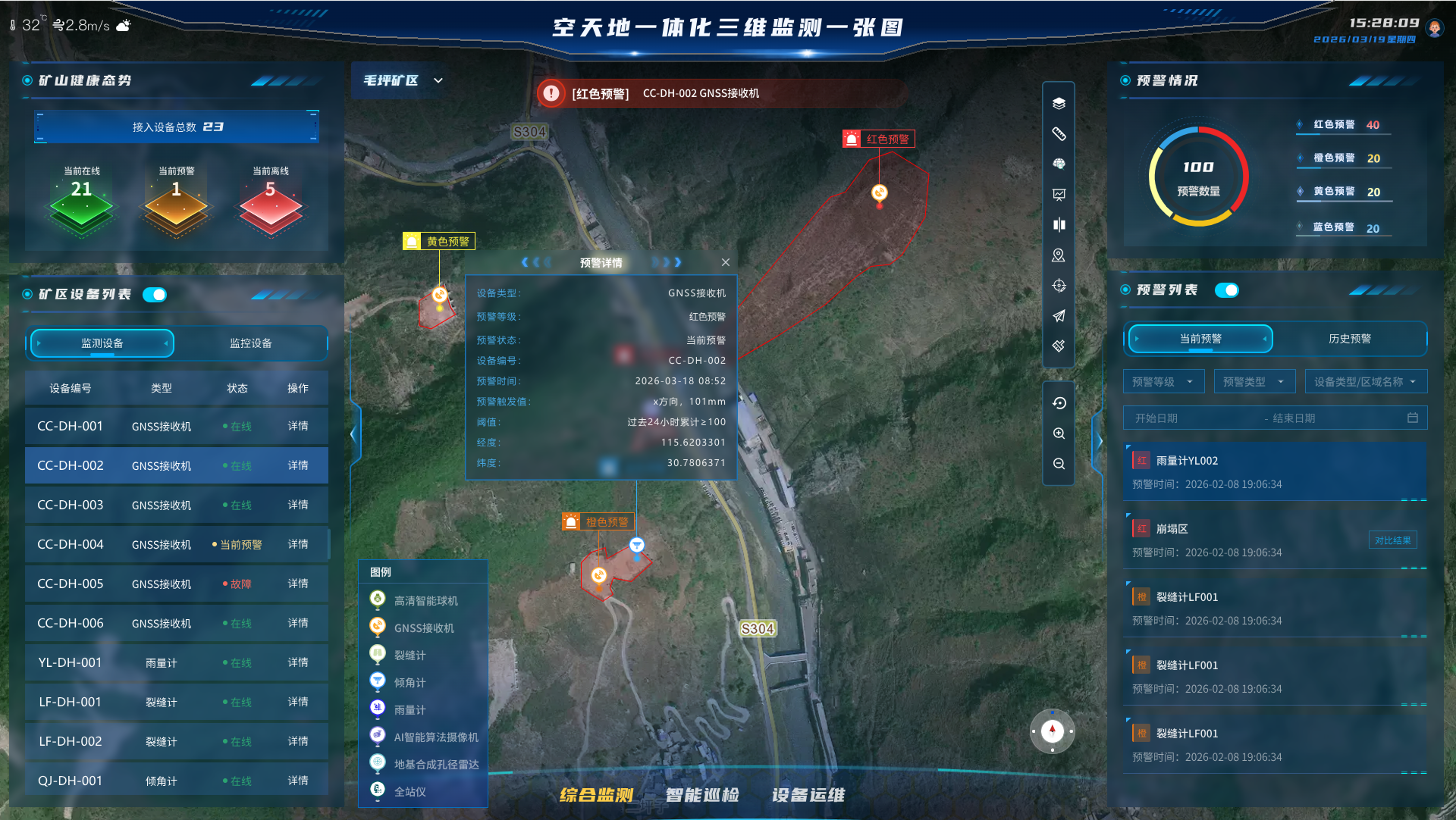 云南某矿空天地一体化监测系统