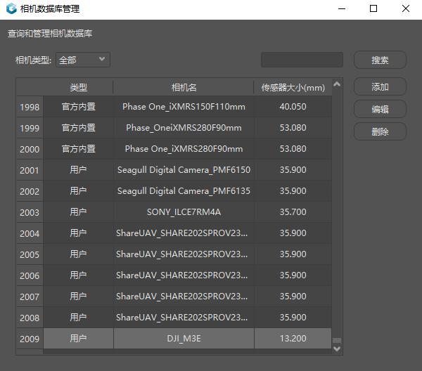相机数据库管理